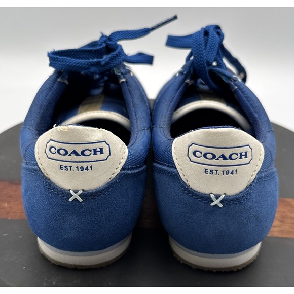 Coach Women's Patti Signature Sneakers Low Top Lace Up Blue Canvas Shoe Sz 7M - Picture 4 of 12